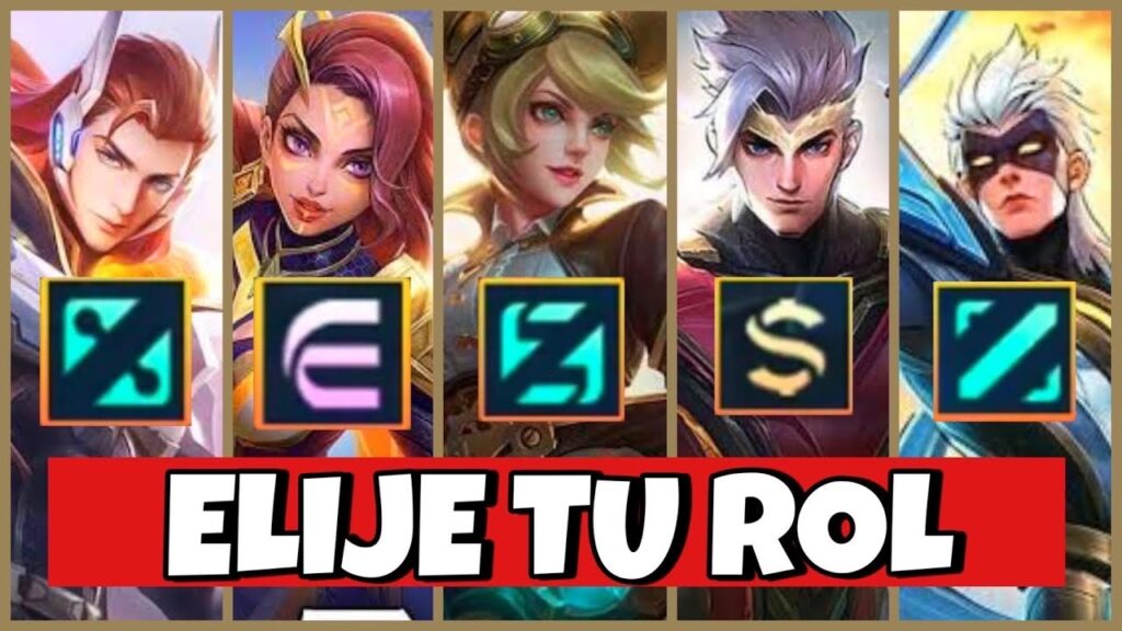 imaguen que muestra los distintis roles de los mobas y un ejemplo con los herues