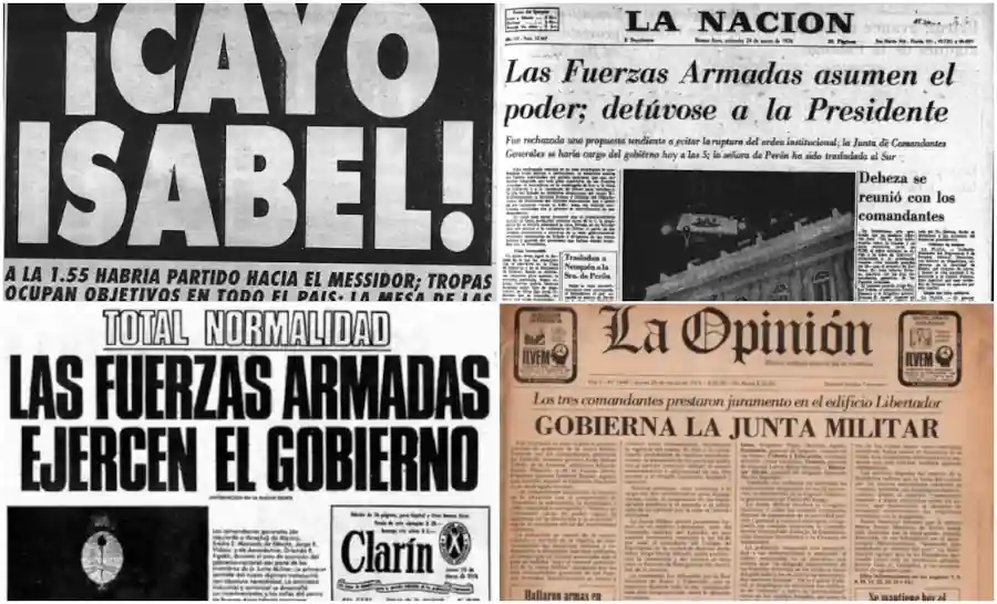 Recortes de diarios de la época.