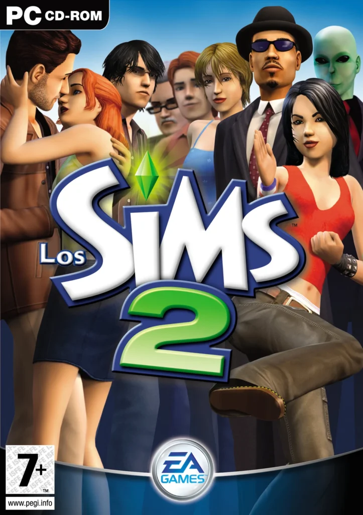 portada del videojuego Los Sims 2, un simulador de vida para PC del año 2004