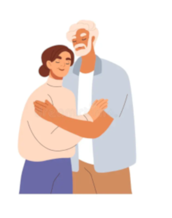 dos adultos abrazandose