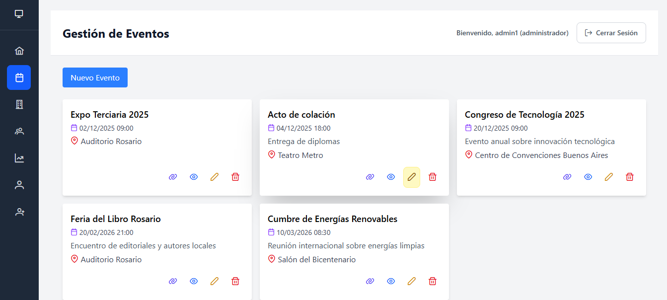 Sistema web de eventos