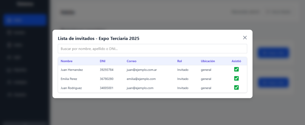 Sistema web de eventos